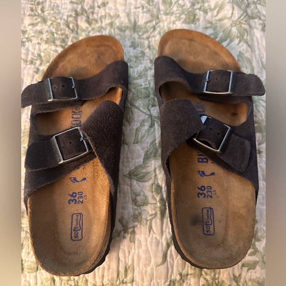 Birkenstock women’s Dark Suede Sandals